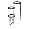Stojan na květiny - 3 patrový, kovový se sklem (Barva Černá)