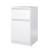 Bílý lesklý noční stolek Simplicity 221 s úložným prostorem 70 cm