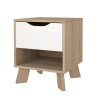 Moderní noční stolek Iker 704 Jackson Hickory/Bílá, skandinávský design