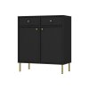 Praktická černá komoda Tomila 826/2 s ABS hranami, 95 cm vysoká