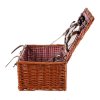 Koš piknikový - s vybavením pro 4 osoby, proutěný, barva hnědá (Barva Hnědá)
