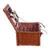 Koš piknikový - s vybavením pro 4 osoby, proutěný, barva hnědá (Barva Hnědá)