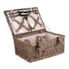 Koš piknikový - s vybavením pro 4 osoby, proutěný, barva hnědá (Barva Hnědá)