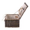 Koš piknikový - s vybavením pro 2 osoby, proutěný, barva šedá (Barva Šedá)