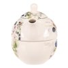 Konvička se šálkem - dárkový set v krabičce, porcelán, bílý s lesními plody (Barva Vícebarevná)