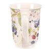 Hrneček v dárkové dóze - porcelán, bílý s lesními plody (Barva Vícebarevná)