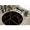 Kusový koberec Emerald geometric 1012 black and gold kruh (Rozměry koberců 160x160 (průměr) kruh)