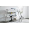 Vysoká postel Actim FALCO s pracovní deskou a policemi, bílá, 90x200 cm