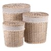 Koš proutěný - prádelní, oválný s víkem, cena za sadu 3 ks (Barva Přírodní)