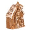 Betlém perníkový - LED osvětlení, keramika, hnědý (Barva Hnědá)