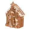 Betlém perníkový - LED osvětlení, keramika, hnědý (Barva Hnědá)