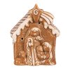 Betlém perníkový - LED osvětlení, keramika, hnědý (Barva Hnědá)