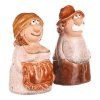Babka a dědek - zahradní ozdoby na plot, keramika (Barva Hnědá)