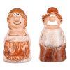 Babka a dědek - zahradní ozdoby na plot, keramika (Barva Hnědá)