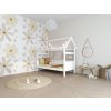 Bílá postel domeček Romantic z borovicového dřeva 90x200 cm