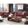 Sedací souprava Chesterfield Classic 3+1+1 kůže bordó