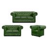 Pravá kůže, zelená Sedací souprava Chesterfield Lord 3+2+1, komfortní design