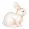 Zajíc - keramická figurka, barva krémovo-bílá (Barva Krémová)
