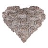 Srdce s růžemi - betonové, antracitově šedé (Barva Šedá)
