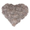 Srdce s růžemi - betonové, antracitově šedé (Barva Šedá)