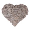 Srdce s růžemi - betonové, antracitově šedé (Barva Šedá)