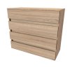 TARA L - komoda se zásuvkami bez úchytek, 100x88cm Dekor: olše (Dekor olše, Šířka 100, Výška 88)