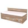 NEMO - postel 90x200cm, 1 zvýšené zadní čelo (včetně roštu) Dekor: olše, Úchytka: STANDARD (Dekor olše, Šířka 95, Výška 88)