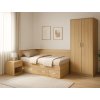 NEMO - postel 90x200, 2 zvýšená čela (včetně roštu) Dekor: olše, Úchytka: STANDARD (Dekor olše, Šířka 95, Výška 88)