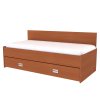 DUO - postel s úložným prostorem / přistýlkou 90x200cm, zvýšené zadní čelo (včetně roštu) Dekor: olše, Úchytka: STANDARD, Varianta: S laťovým roštěm a úl. prostorem (včetně roštu) (Dekor olše, Šířka 95cm)