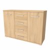 AIDA M - komoda se zásuvkami a dvířky, 120x86cm Dekor: olše (Dekor olše, Šířka 120, Výška 86)