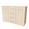 AIDA M - komoda se zásuvkami a dvířky, 120x86cm Dekor: olše (Dekor olše, Šířka 120, Výška 86)