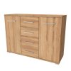 AIDA M - komoda se zásuvkami a dvířky, 120x86cm Dekor: olše (Dekor olše, Šířka 120, Výška 86)