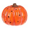 Dýně s otvory - keramika, LED osvětlení, oranžová (Barva Oranžová)