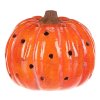 Dýně s otvory - keramika, LED osvětlení, oranžová (Barva Oranžová)