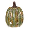 Dýně s otvory - keramika, na čaj. svíčku, zelená (Barva Oranžová)