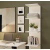 Bílá minimalistická knihovna Poppy 6P s 6 policemi do obývacího pokoje