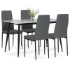 Jídelní set s 4 židlemi, 130x70x76cm, keramika, mramor, ASE-1004 BK2 (Barva Šedá)