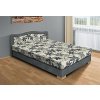 Postel APOLLO 140cm, s matrací, s roštem a s úložným prostorem (Varianta šedá/šedý květ)