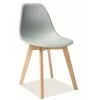 Ergonomická jídelní židle RISO světle šedá s bukovými nohami