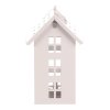 Lucerna mini - kovová, LED svíčka, patrový domek, bílá (Barva Bílá)