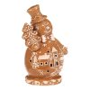 Sněhulák perníkový - keramika, LED osvětlení, hnědý (Barva Hnědá)