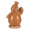 Sněhulák perníkový - keramika, LED osvětlení, hnědý (Barva Hnědá)