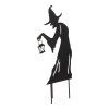 Čarodějnice s lucernou - kovový zápich, černá (Barva Černá)