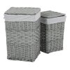 Koš prádelní - proutí, šedý, s víkem, cena za sadu 2 ks (Barva Šedá)