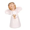 Anděl bílý držící srdce, keramika (Barva Bílá)