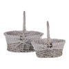 Koš proutěný - s uchem, šedý, s látkou, cena za sadu 2 ks (Barva Šedá)
