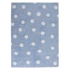 Přírodní koberec, ručně tkaný Polka Dots Blue-White (Rozměry koberců 120x160)