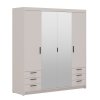 Skříň Enja 4D6S se zrcadlem písková béžová
