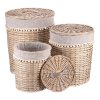 Koš proutěný - prádelní, kulatý s víkem, cena za sadu 3 ks (Barva Přírodní)