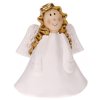 Anděl - keramická figurka, bílé šaty (Barva Bílá)